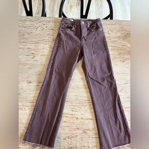 Zara Women's Chocolate/maroon Straight Leg Jeans